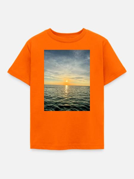 Sonnenuntergang am Meer Abendstimmung - Kinder T-Shirt - Orange