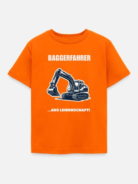 Baggerfahrer Aus Leidenschaft Baustelle Geschenk - Kinder T-Shirt - Orange