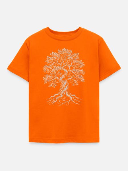 Verdrehte Eiche des Lebens - Kinder T-Shirt - Orange