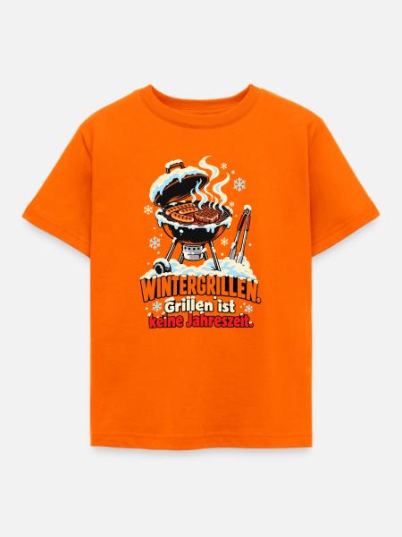 Wintergrillen Keine Jahreszeit - Kinder T-Shirt - Orange