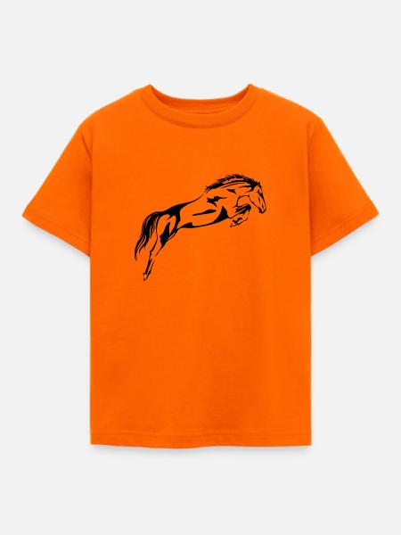 Springpferd - Kinder T-Shirt - Orange