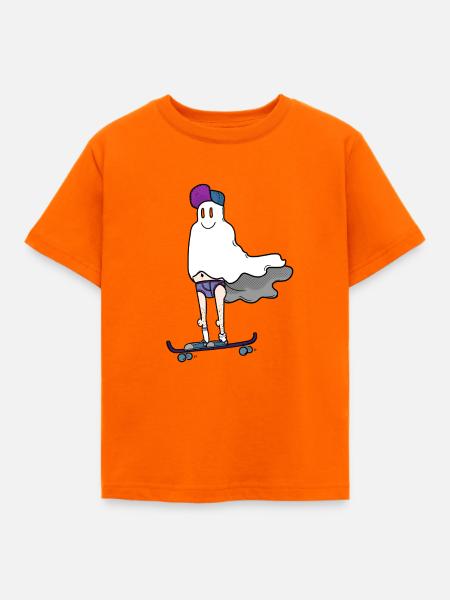 Geist auf dem Skateboard - Kinder T-Shirt - Orange