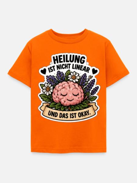 Heilung ist nicht linear – Okay - Kinder T-Shirt - Orange
