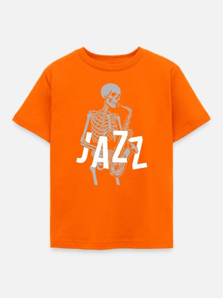 Skelett-Jazz-Saxophonist - Kinder T-Shirt - Orange