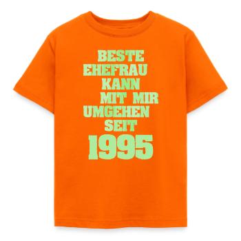 Ehe 1995 - Kinder T-Shirt - Orange - Vorne - AI Model Kid Male (0cm)