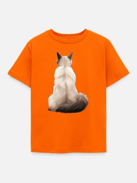 Balinesische Katze - Kinder T-Shirt - Orange
