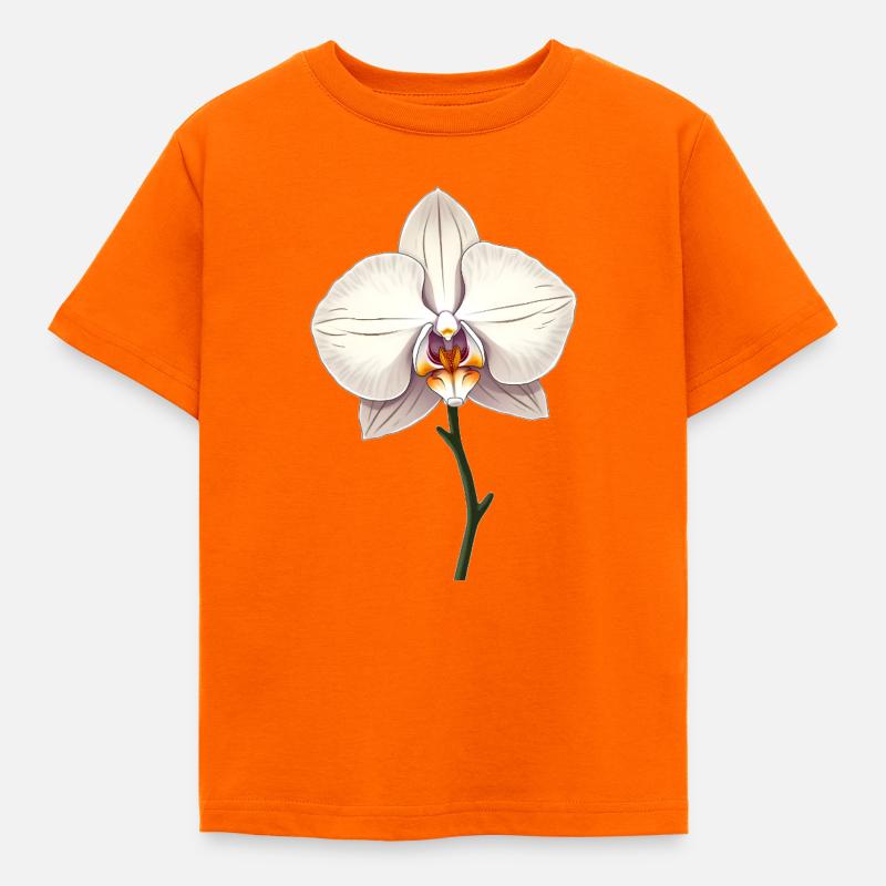 Weisse Orchidee - Kinder T-Shirt - Orange