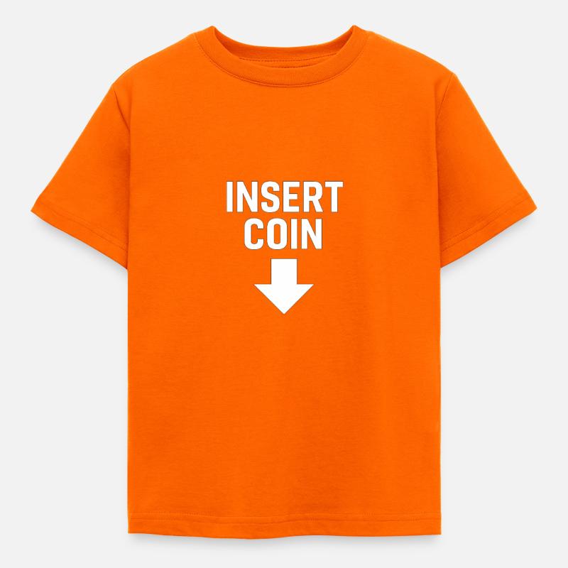 Retro Krypto Coin Illustration - Kinder T-Shirt - Orange