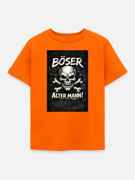 Böser Alter Mann Skull - Kinder T-Shirt - Orange