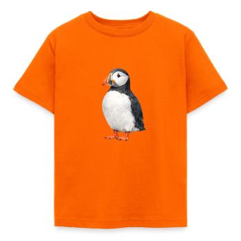 Puffin Wasserfarben Illustration - Kinder T-Shirt - Orange - Vorne - AI Model Kid Male (0cm)
