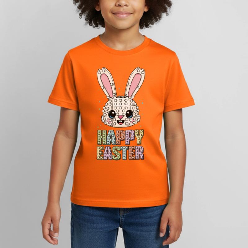Master Builder Brick Builder Bunny Face Bricks Kids' T-Shirt