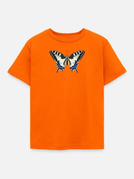 Schmetterlinge: Der Schwalbenschwanz - Kinder T-Shirt - Orange