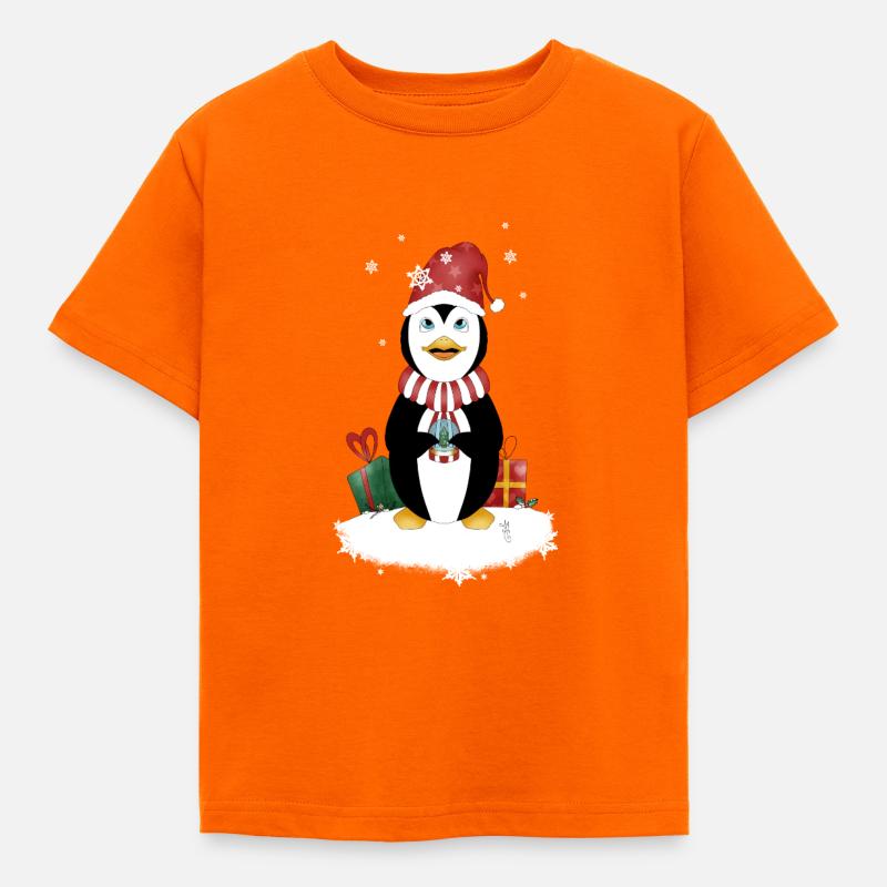 pingouin_noel_2025 - Kinder T-Shirt - Orange