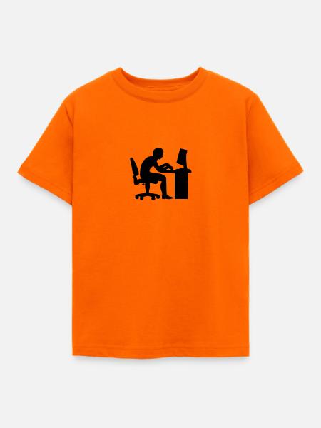 Büro Computer - Kinder T-Shirt - Orange
