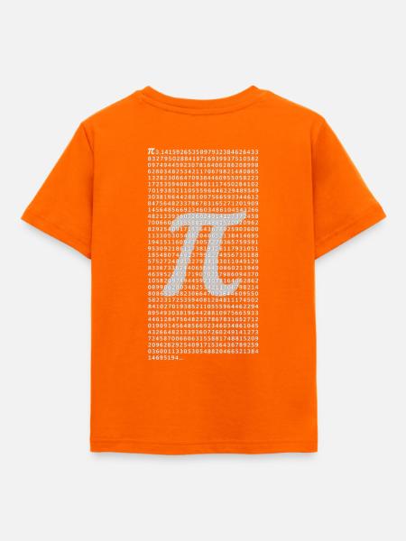 Pi Zahlenblock mit dezentem π Symbol – Mathematik  - Kinder T-Shirt - Orange