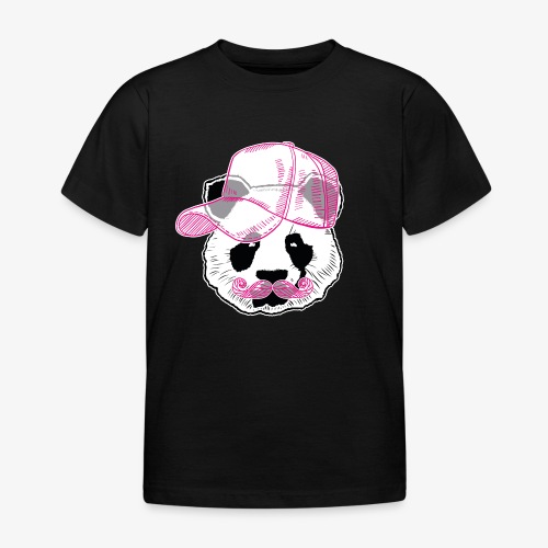 Panda - Pink - Cap - Mustache - Kinder T-Shirt