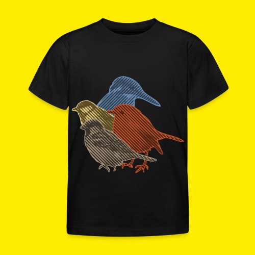 Vogelverzameling in line-art - T-skjorte for barn