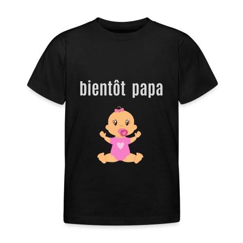 bientôt papa - superpapa futur bébé femme - T-shirt Enfant