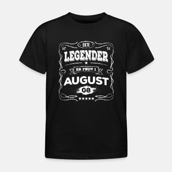 Ekte legender er født i august - T-skjorte for barn (ca 3-8 år)