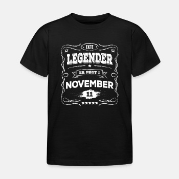 Ekte legender er født i november - T-skjorte for barn (ca 3-8 år)