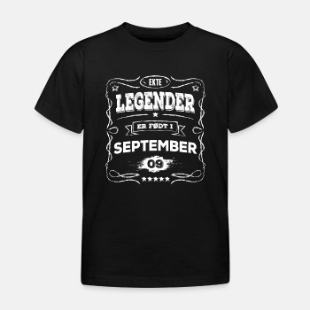 Ekte legender er født i september - T-skjorte for barn (ca 3-8 år)