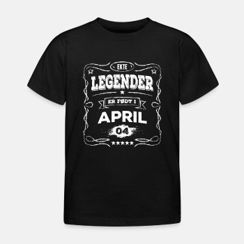 Ekte legender er født i april - T-skjorte for barn (ca 3-8 år)