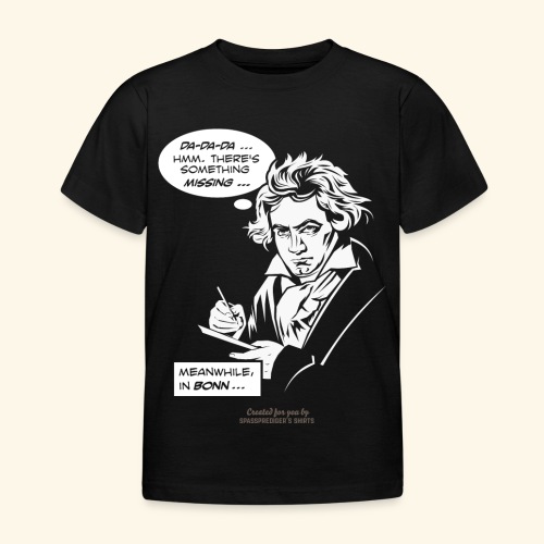 Beethoven mit Sprechblase beim Komponieren - Kinder T-Shirt