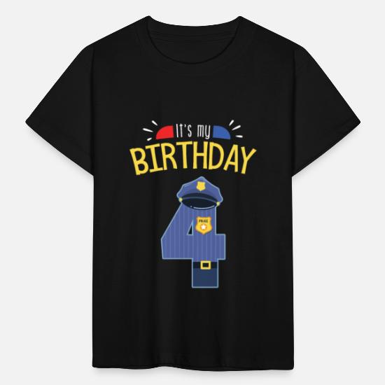 Larry Belmont sammenbrud Sukkerrør 4. fødselsdag dreng søn politibetjent politi gave' T-shirt til børn |  Spreadshirt