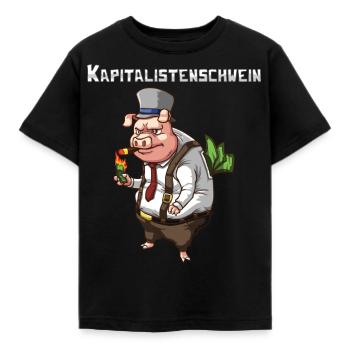 Capitaliste cochon argent capitalisme tirelire - T-shirt Enfant - noir - Devant - AI Model Kid Female (0cm)