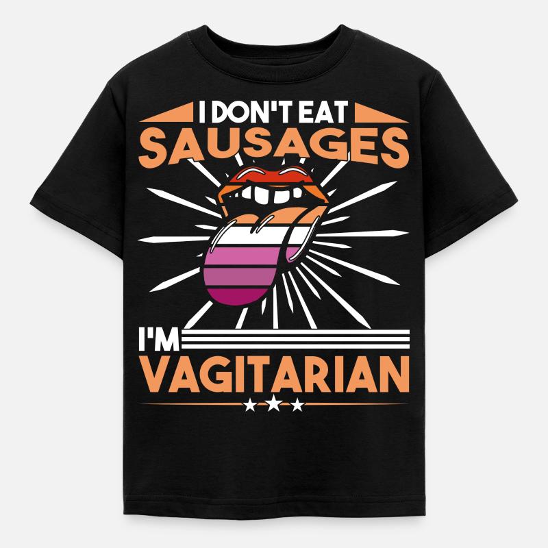 Lesbian Pride Vagitarian - T-shirt Enfant - noir