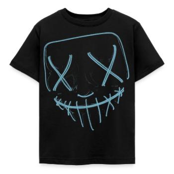 Neon Maske Blau - Kinder T-Shirt - Schwarz - Vorne - AI Model Kid Female (0cm)