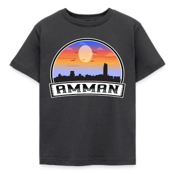 Amman Jordanie Skyline Vintage Sunset Travel Souveni - T-shirt Enfant - charbon - Devant - AI Model Kid Female (0cm)