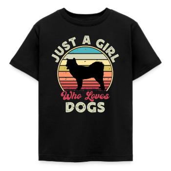 Canadian Eskimo Dog Love Silhouette Vintage Sunset - T-shirt Enfant - noir - Devant - AI Model Kid Female (0cm)