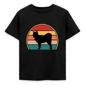 Canadian Eskimo Dog Love Silhouette Vintage Sunset - T-shirt Enfant - noir - Devant - AI Model Kid Female (0cm)