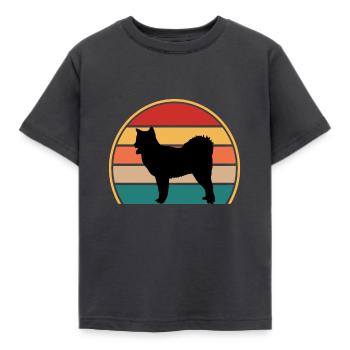 Canadian Eskimo Dog Love Silhouette Vintage Sunset - T-shirt Enfant - charbon - Devant - AI Model Kid Female (0cm)