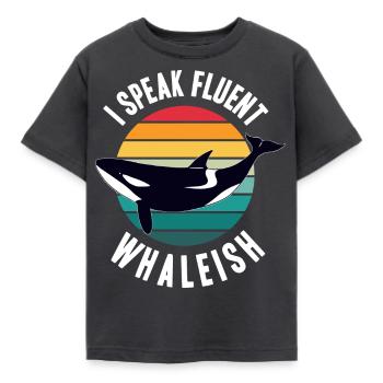 Wale beobachten - Kinder T-Shirt - Dunkelgrau - Vorne - AI Model Kid Female (0cm)