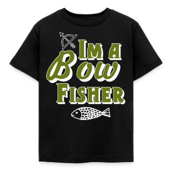 Pêche à l’arc - T-shirt Enfant - noir - Devant - AI Model Kid Female (0cm)