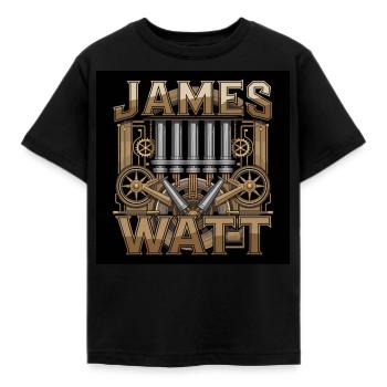 Patrimoine de l’humanité - James Watt - T-shirt Enfant - noir - Devant - AI Model Kid Female (0cm)