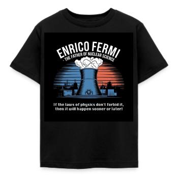 Erbe der Menschheit - Enrico Fermi - Kinder T-Shirt - Schwarz - Vorne - AI Model Kid Female (0cm)