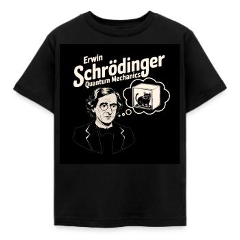 Erbe der Menschheit - Erwin Schrödinger - Kinder T-Shirt - Schwarz - Vorne - AI Model Kid Female (0cm)