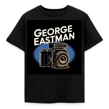 Erbe der Menschheit - George Eastman - Kinder T-Shirt - Schwarz - Vorne - AI Model Kid Female (0cm)