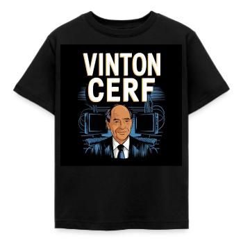 Erbe der Menschheit - Vinton Cerf - Kinder T-Shirt - Schwarz - Vorne - AI Model Kid Female (0cm)