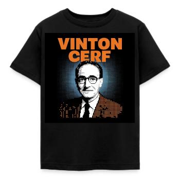 Erbe der Menschheit - Vinton Cerf - Kinder T-Shirt - Schwarz - Vorne - AI Model Kid Female (0cm)