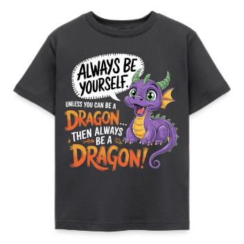 Be a Dragon – Design fantastique amusant - T-shirt Enfant - charbon - Devant - AI Model Kid Female (0cm)