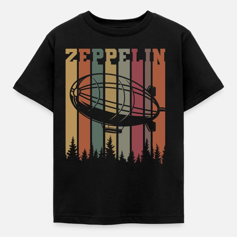 Zeppelin - Kinder T-Shirt - Schwarz