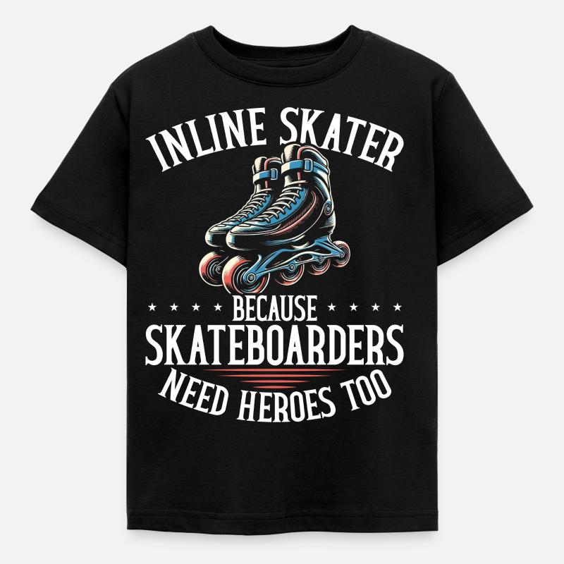 Inline Skating Rollerblading Inline Skates - Kids' T-Shirt - black