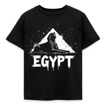 Pyramide du Sphinx d’Égypte - T-shirt Enfant - noir - Devant - AI Model Kid Female (0cm)