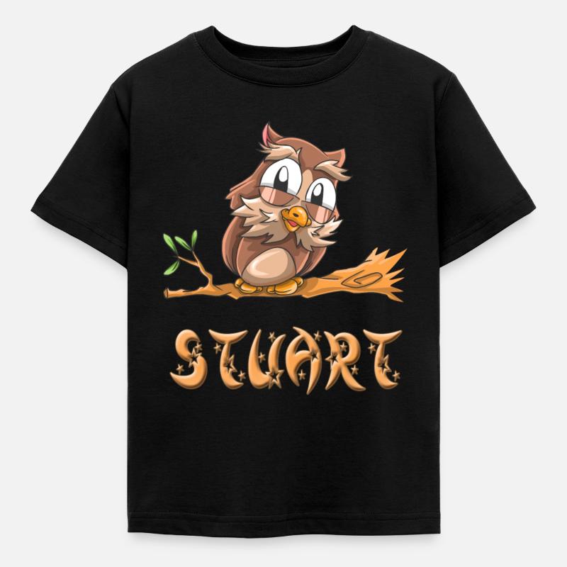 Owl Stuart - Kids' T-Shirt - black