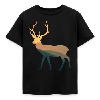 cerf - T-shirt Enfant - noir - Devant - AI Model Kid Female (0cm)