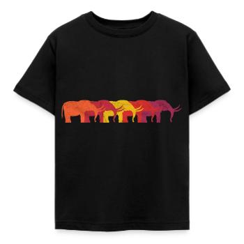 Mammut Mammute Elefant Elefanten Retro Geschenk - Kinder T-Shirt - Schwarz - Vorne - AI Model Kid Female (0cm)